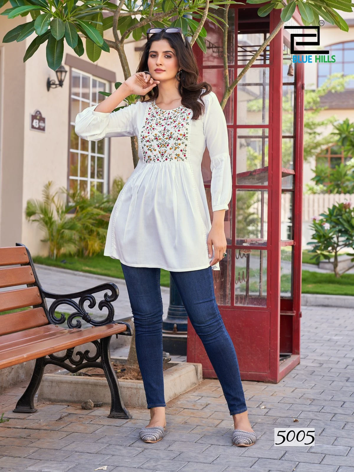 Blue Hills Sofia Vol 5 Rayon 14 Kg  Kurtis Wholesale Catalog — Wholesale Kurtis, Blue Hills wholesale from Surat — view 5